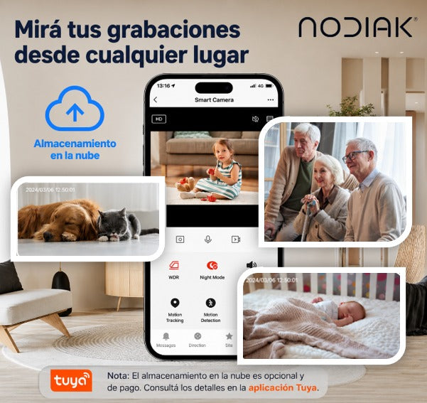 Cámara Interior 8mp c/ Modo Privacidad - 360°/180° 4k Ultra Hd | Nodiak