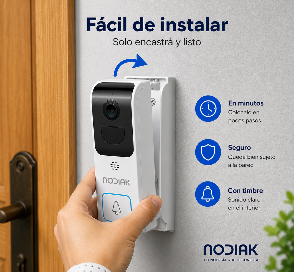 Timbre WiFi con Cámara 2K/4MP | Nodiak