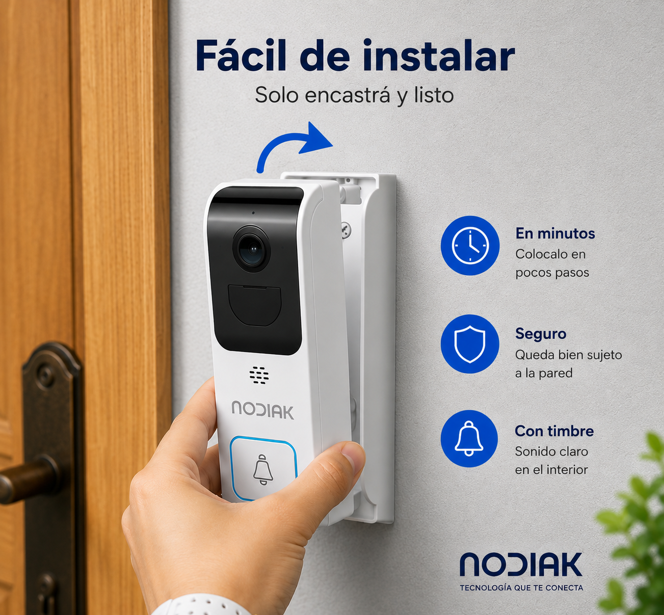 Timbre WiFi con Cámara 2K/4MP | Nodiak
