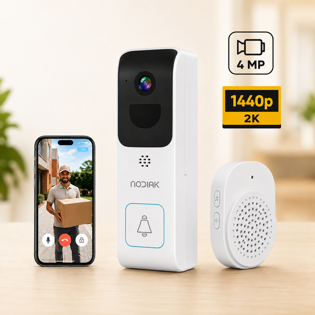 Timbre WiFi con Cámara 2K/4MP | Nodiak