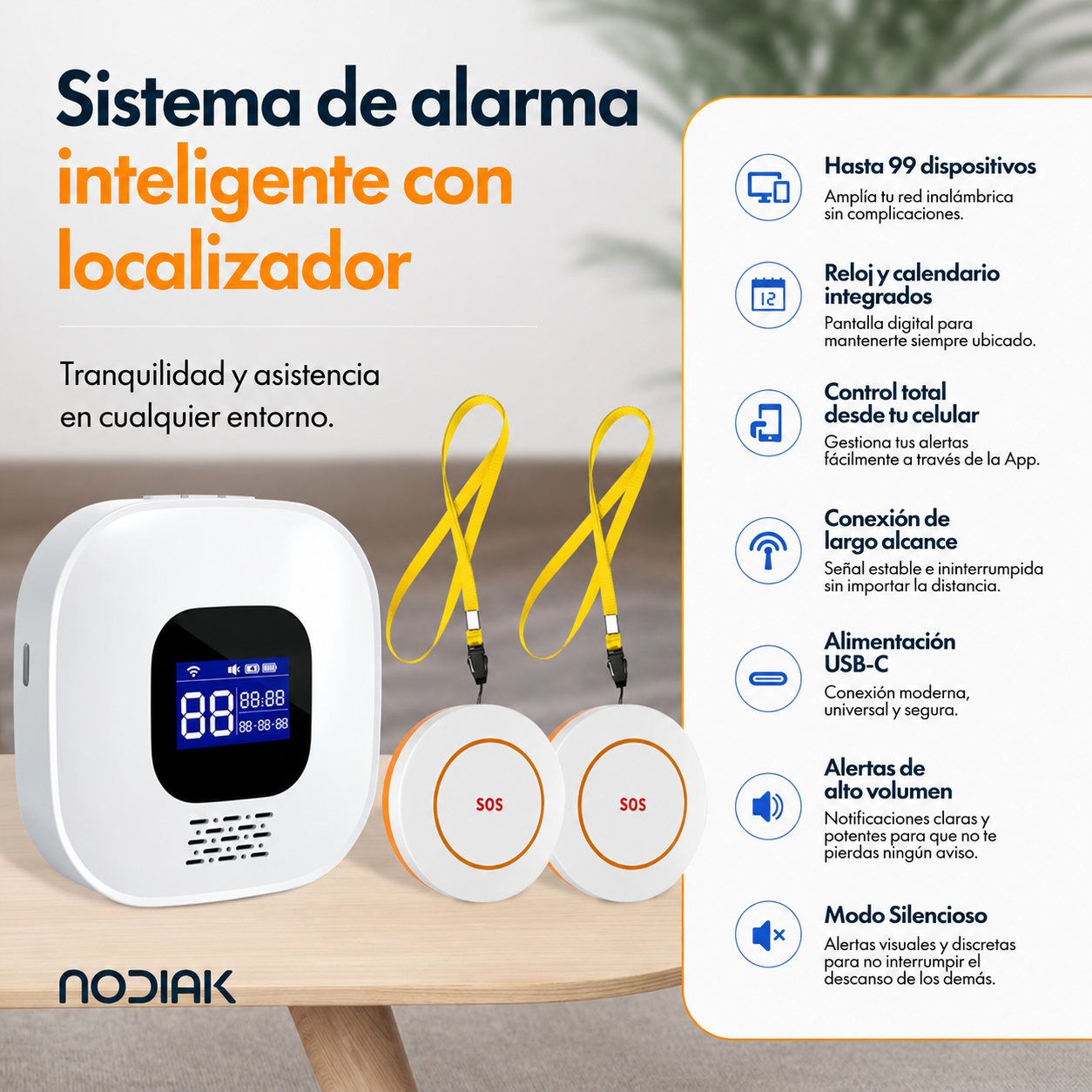 Sistema de Alerta Pager + 2 Botones SOS | Nodiak