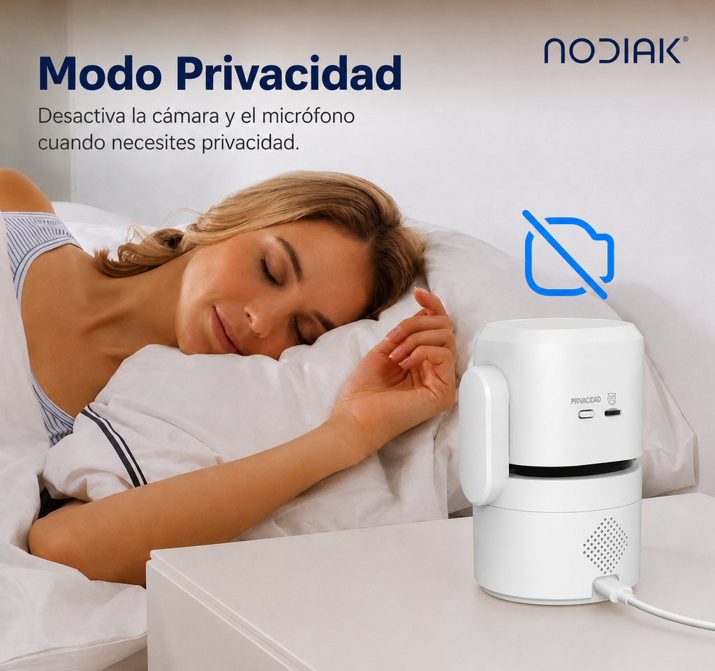 Cámara Interior 8mp c/ Modo Privacidad - 360°/180° 4k Ultra Hd | Nodiak