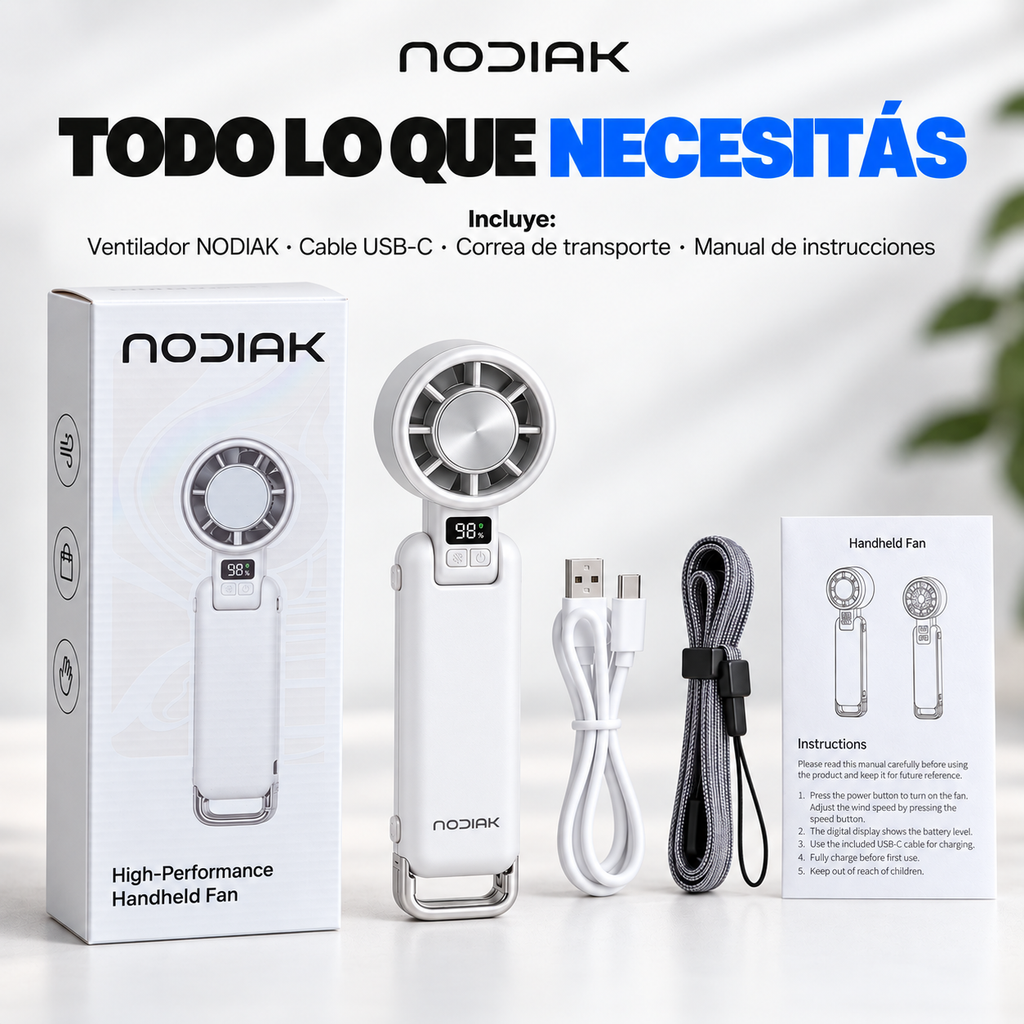 Ventilador de mano Portátil - Plegable - Recargable USB