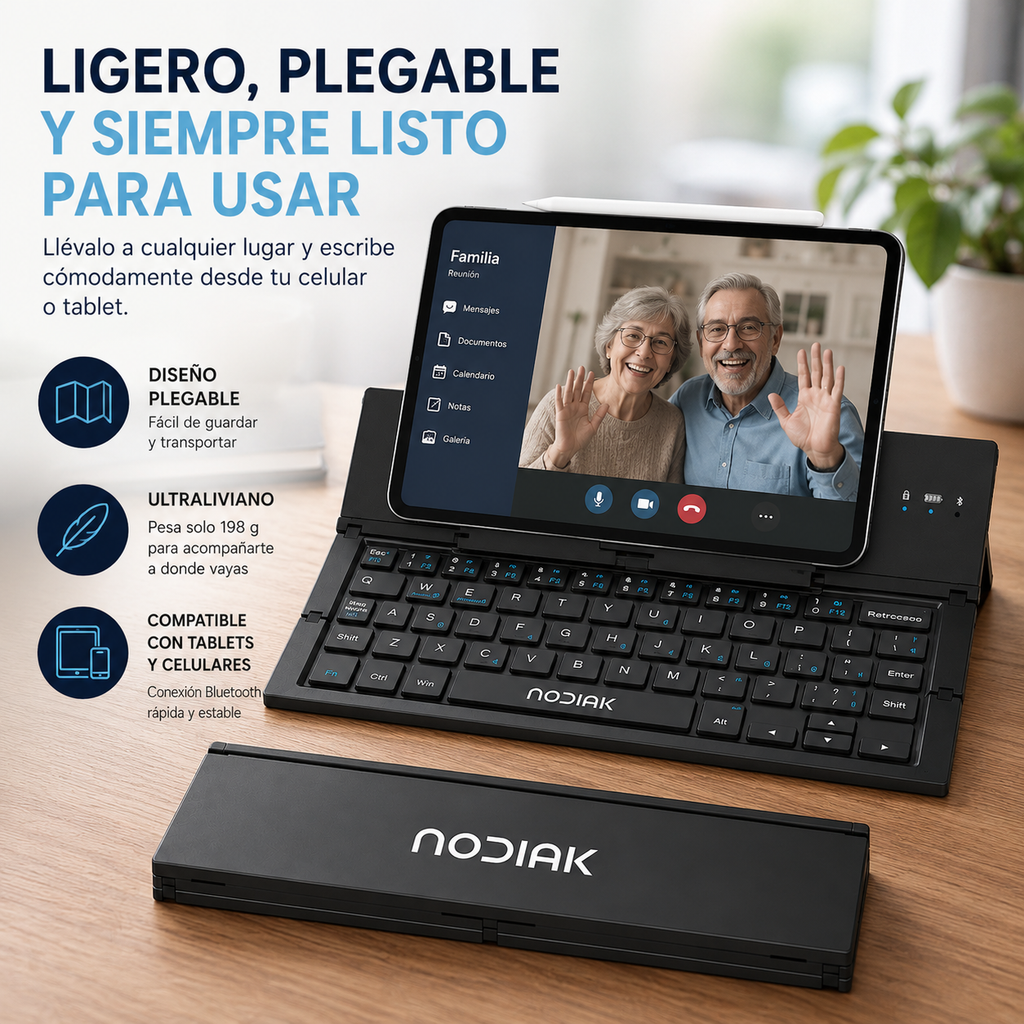 Teclado Plegable Inalámbrico | Nodiak